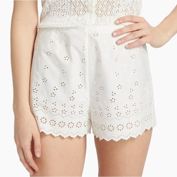 Doen Arbre Women’s Cotton Eyelet Shorts size 10 No size Tag Retro Boho Coquette - Picture 1 of 9